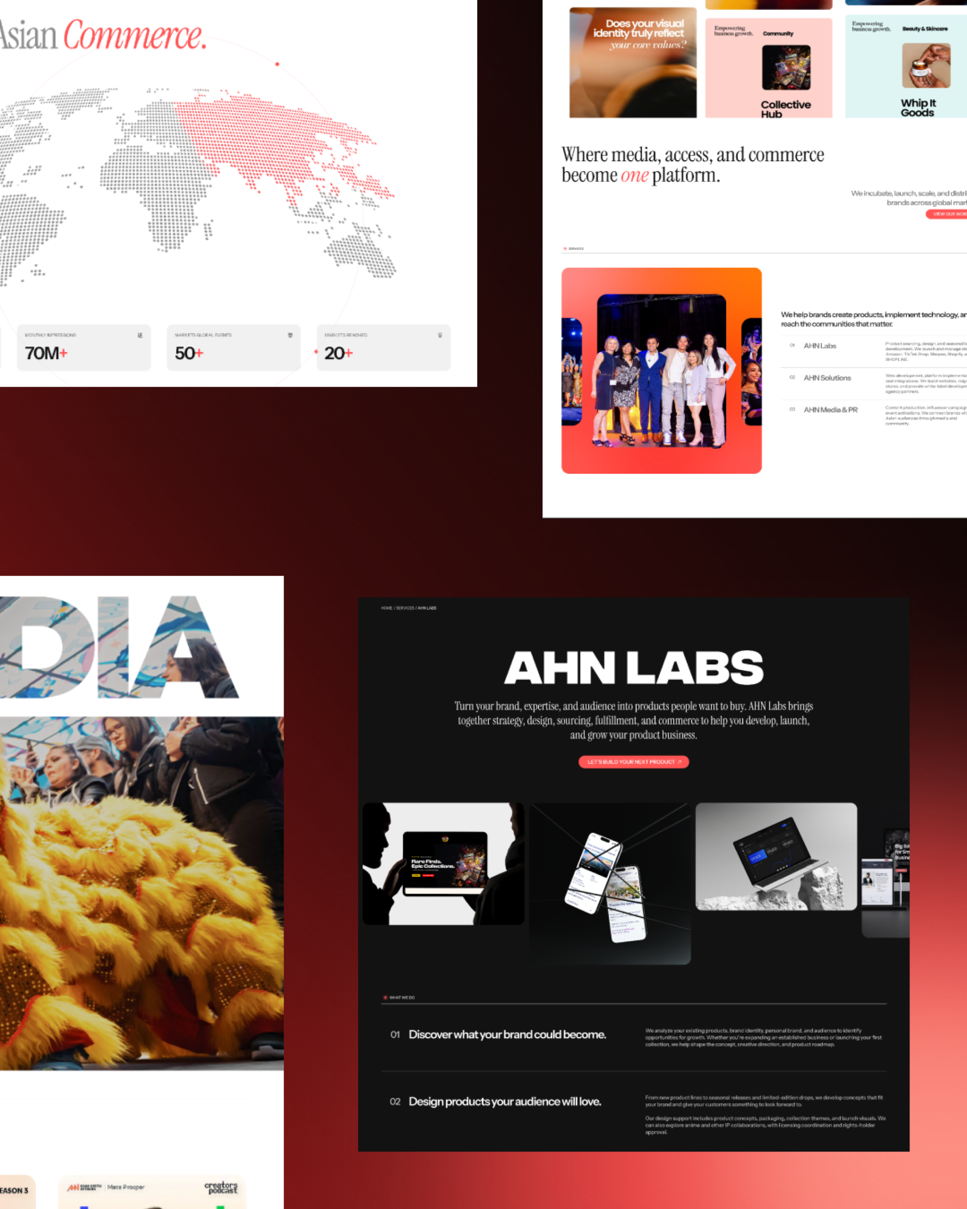 AHN dark-theme website details – right