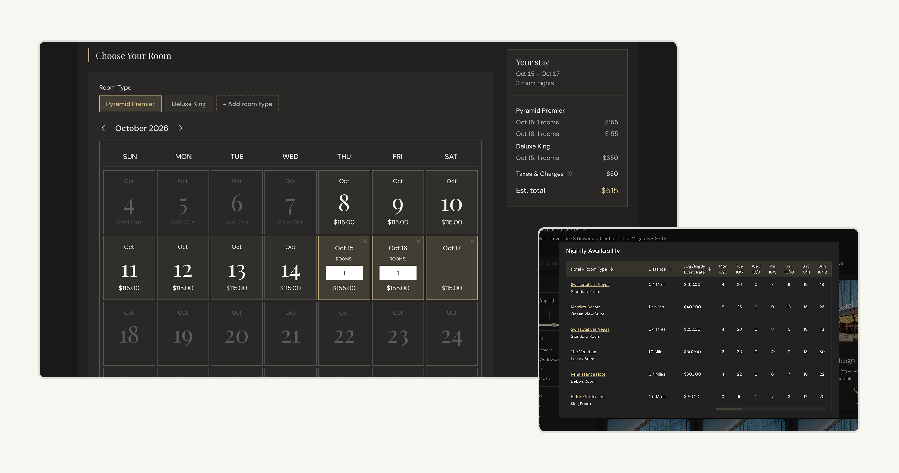 new featureShowing nightly rates to customers
